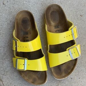 Birkenstocks - Patent Leather Yellow Women’s 38 narrow